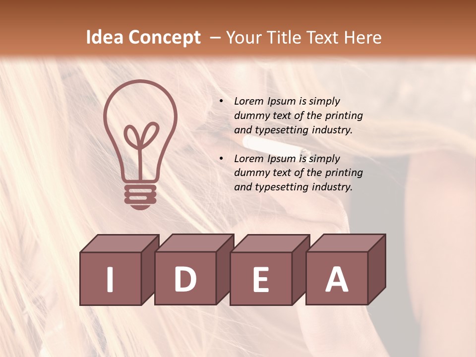 Fumeur Femelle Blond PowerPoint Template