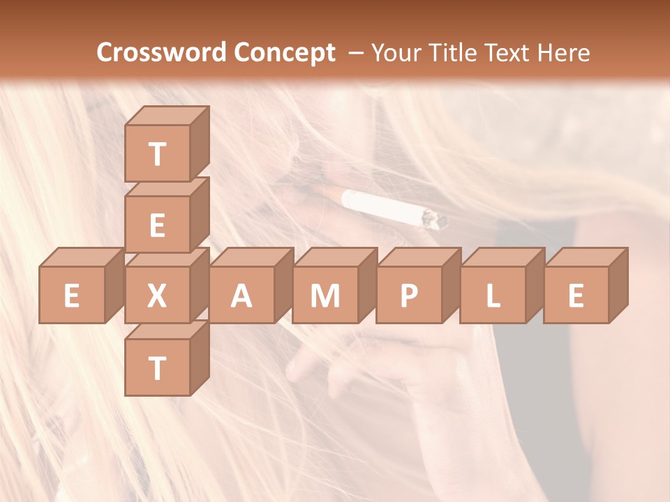 Fumeur Femelle Blond PowerPoint Template