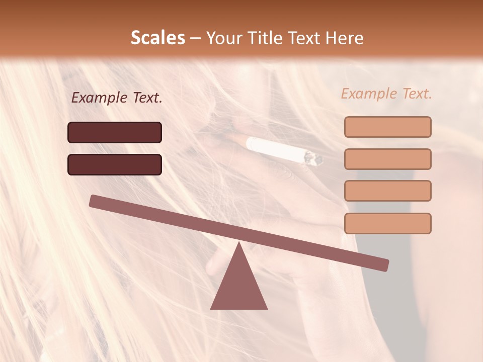 Fumeur Femelle Blond PowerPoint Template