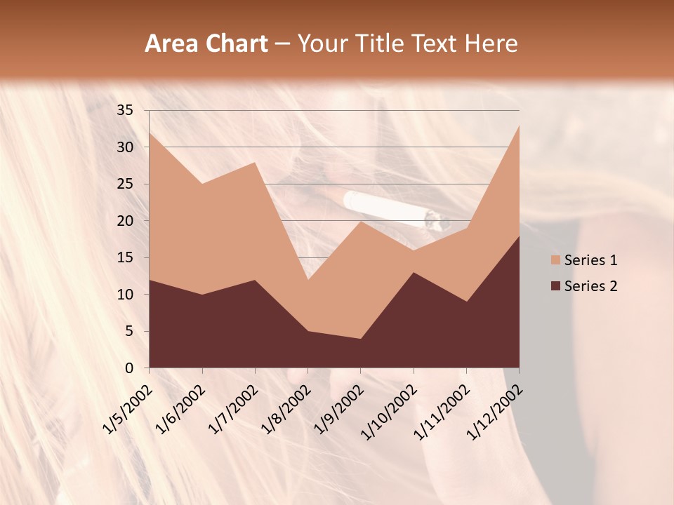 Fumeur Femelle Blond PowerPoint Template