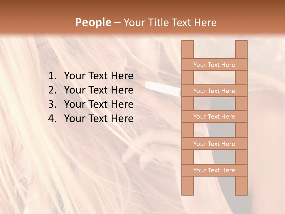 Fumeur Femelle Blond PowerPoint Template