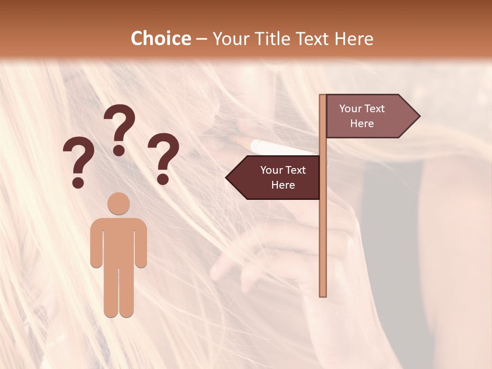 Fumeur Femelle Blond PowerPoint Template