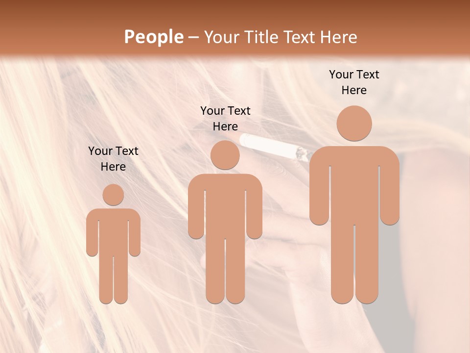 Fumeur Femelle Blond PowerPoint Template