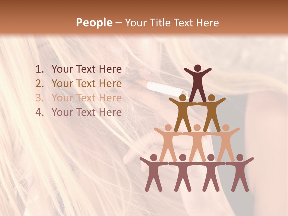 Fumeur Femelle Blond PowerPoint Template