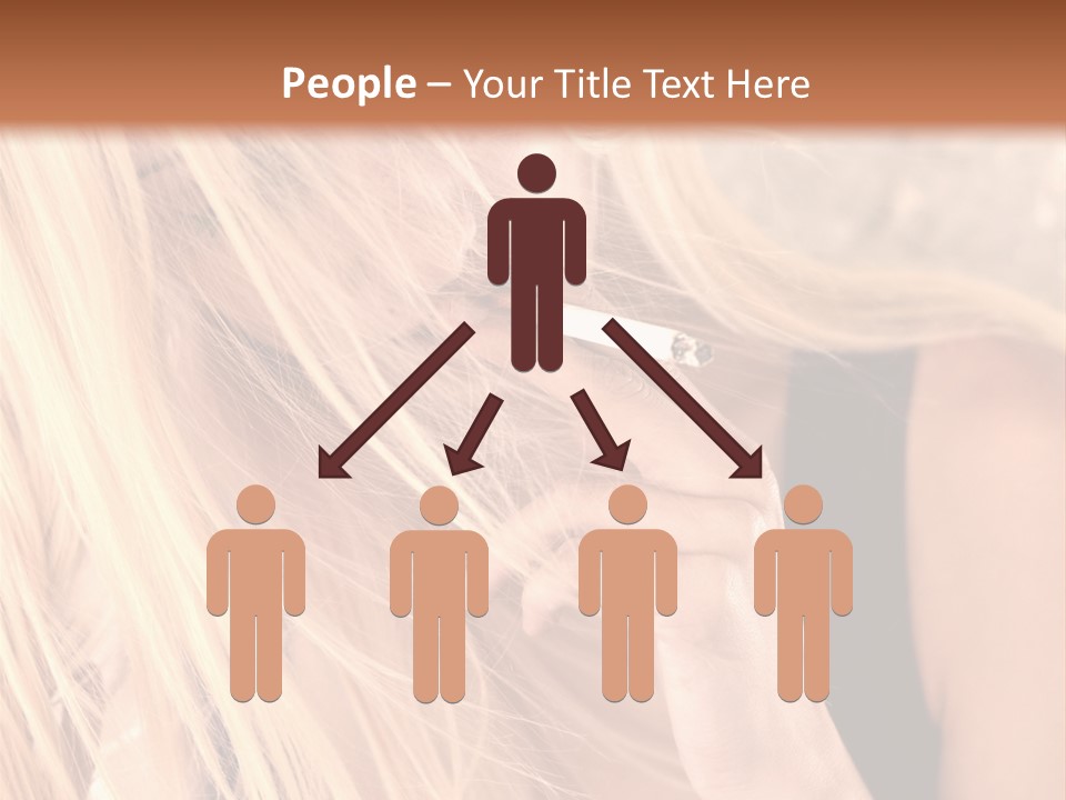 Fumeur Femelle Blond PowerPoint Template