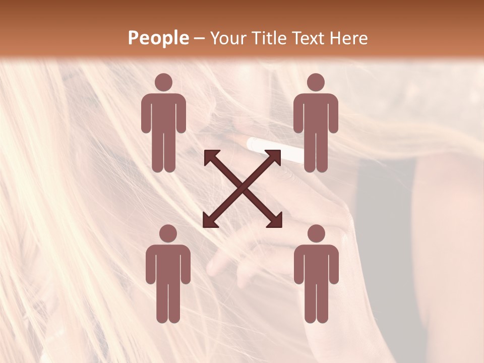 Fumeur Femelle Blond PowerPoint Template