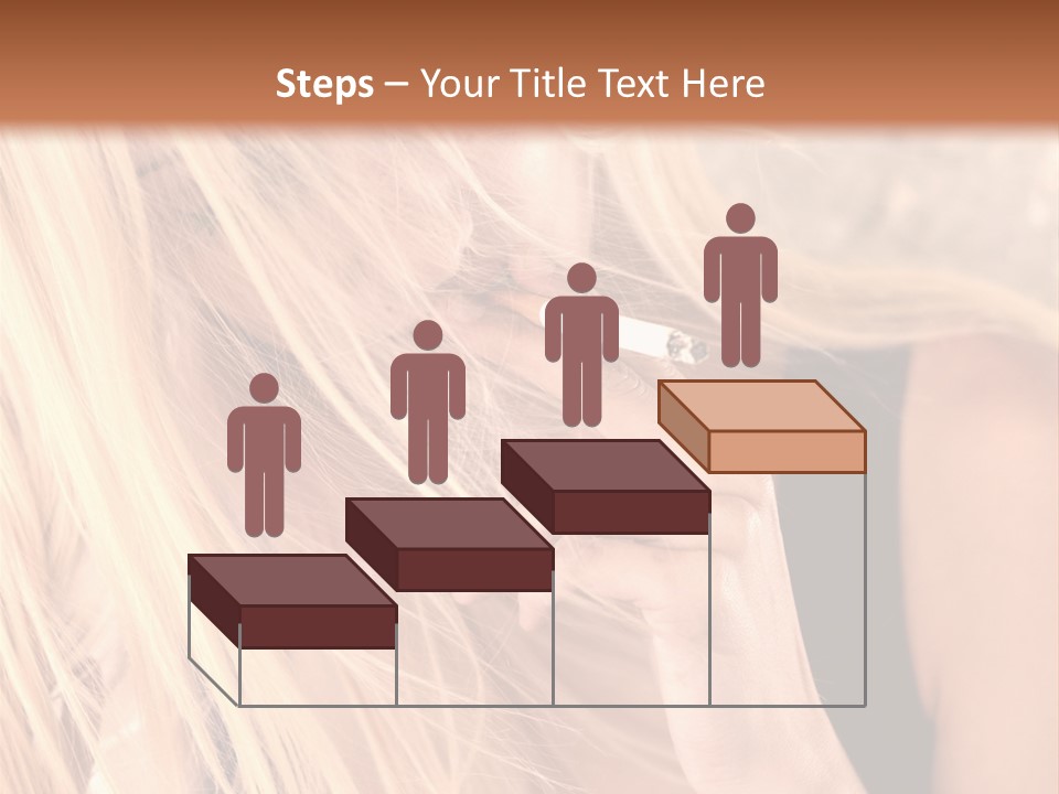 Fumeur Femelle Blond PowerPoint Template