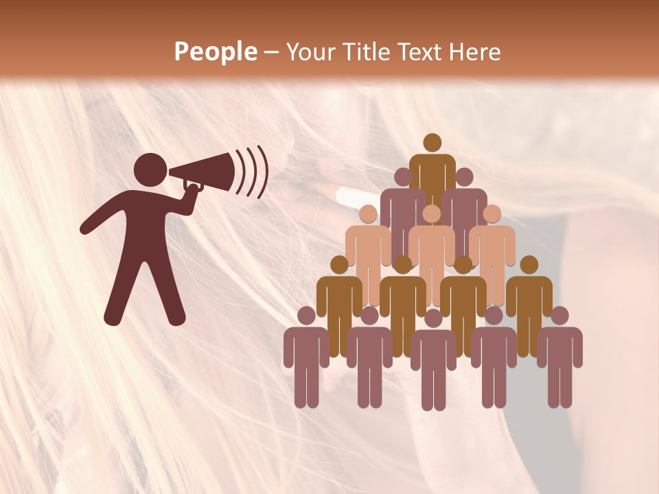 Fumeur Femelle Blond PowerPoint Template