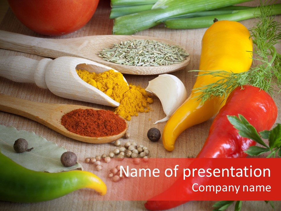 Red Hot Herbs PowerPoint Template
