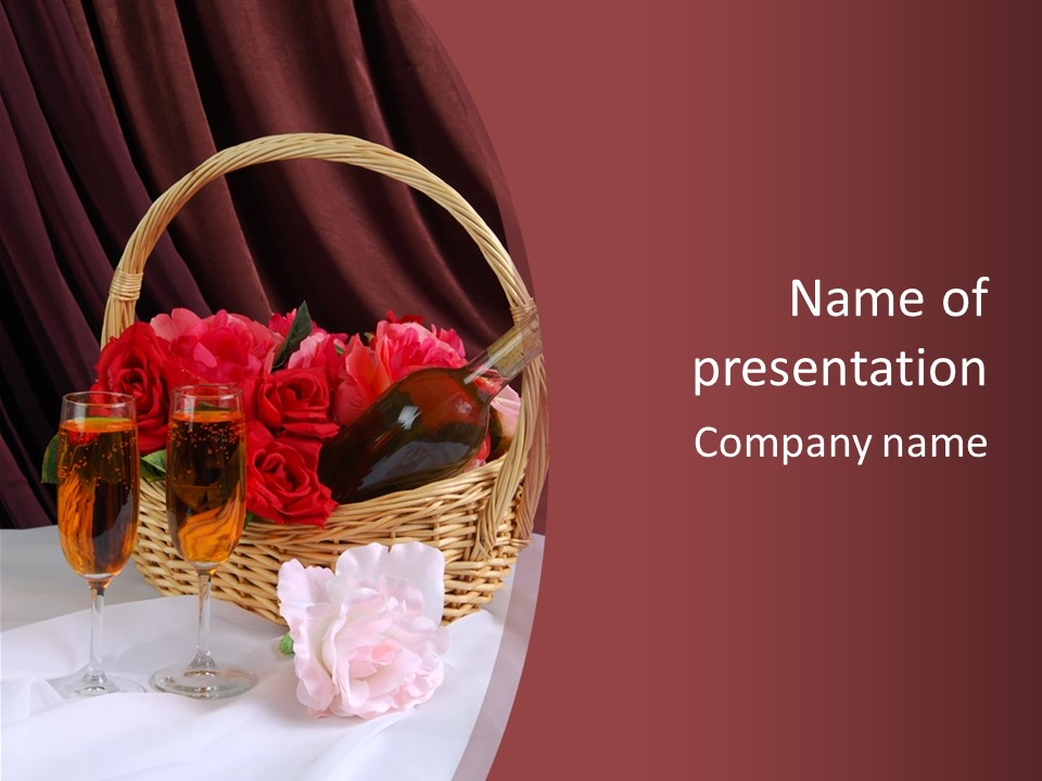 Drink Valentine Basket PowerPoint Template