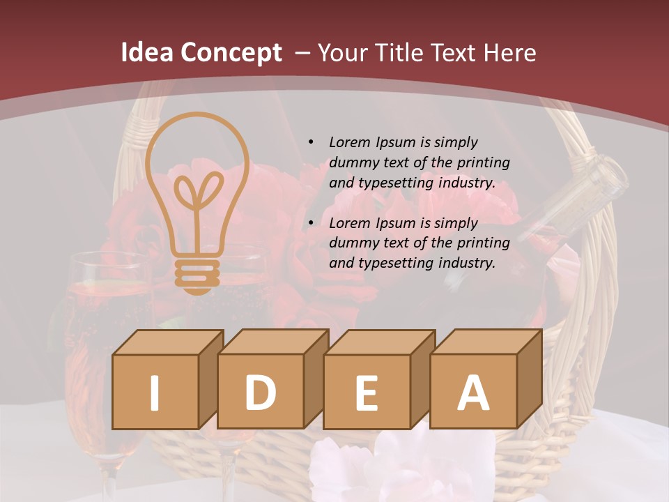 Drink Valentine Basket PowerPoint Template