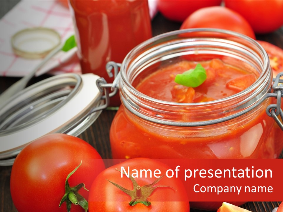 Konzentriert Tomatenketchup Tomatensaft PowerPoint Template