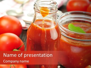 Flasche Tomate Dips PowerPoint Template