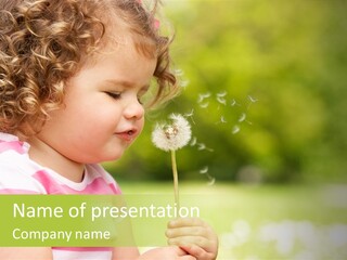 Girl Dress Happy PowerPoint Template