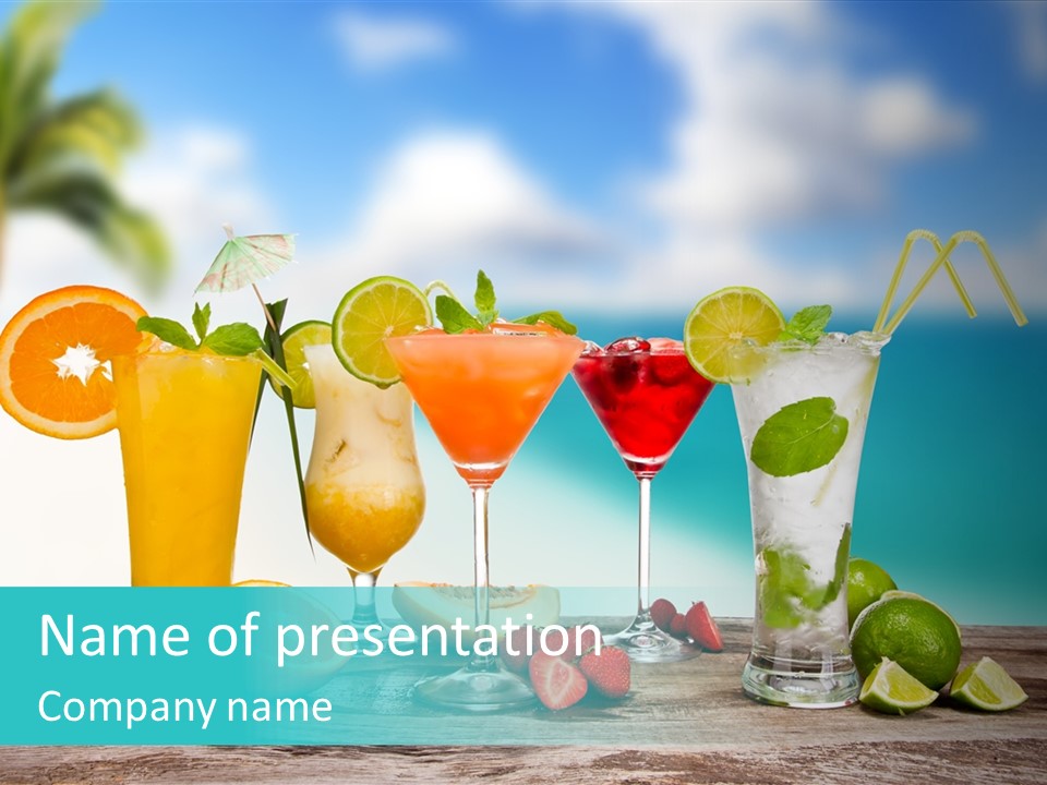 Paradise Grapefruit Party PowerPoint Template