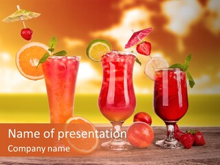 Summer Drink Bloody PowerPoint Template