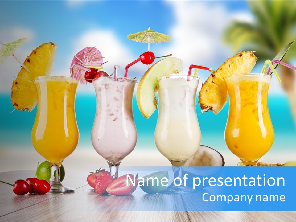 Red Paradise Ocean PowerPoint Template