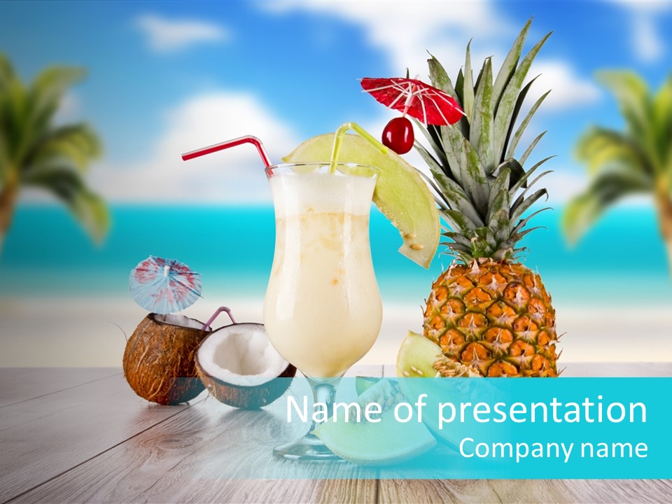 Hurricane Cubes Coconut Milk PowerPoint Template