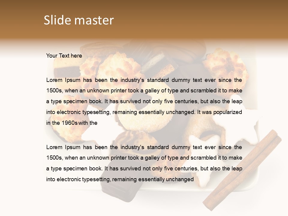 Dekoration Weihnachtskarte Makrone PowerPoint Template