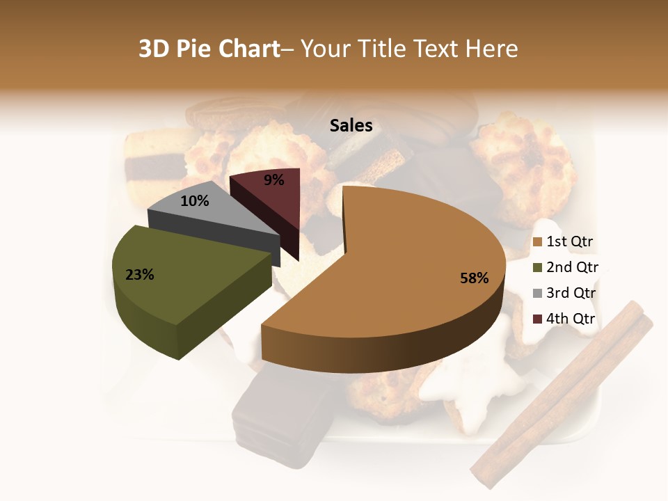 Dekoration Weihnachtskarte Makrone PowerPoint Template