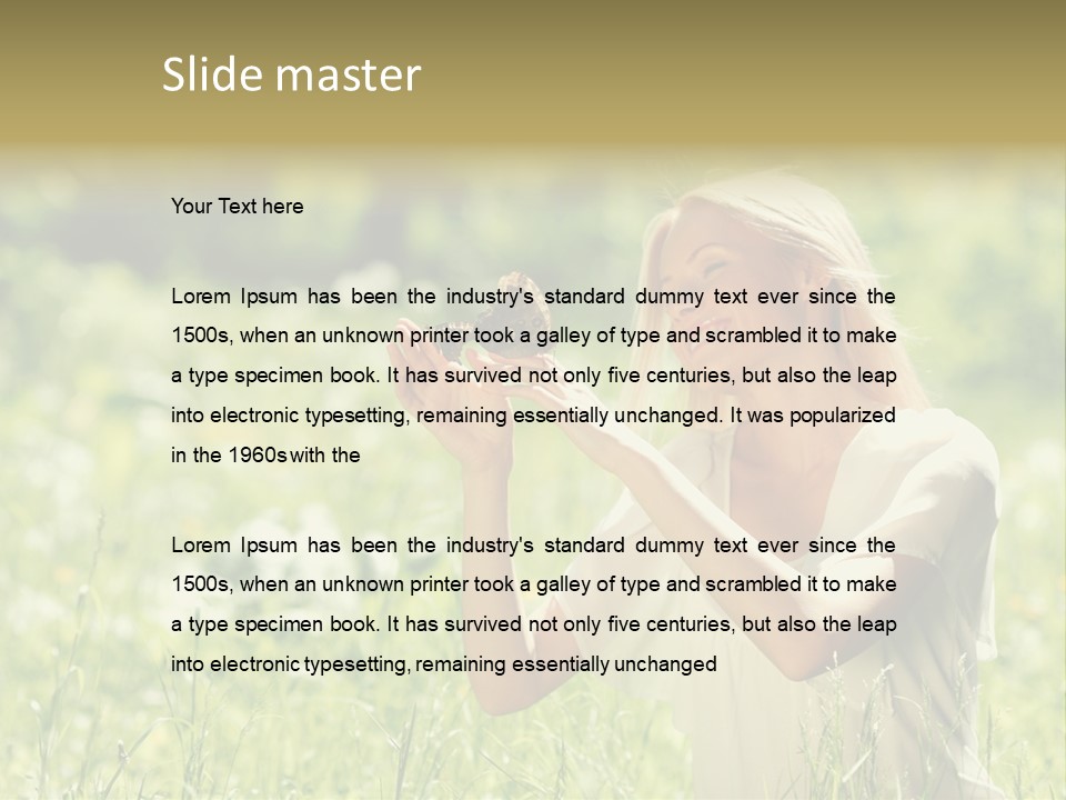 Grass Sunlight Beauty PowerPoint Template
