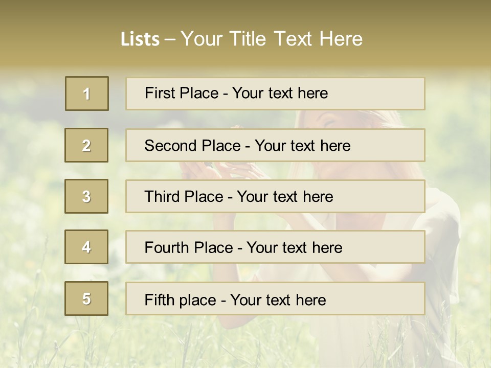 Grass Sunlight Beauty PowerPoint Template