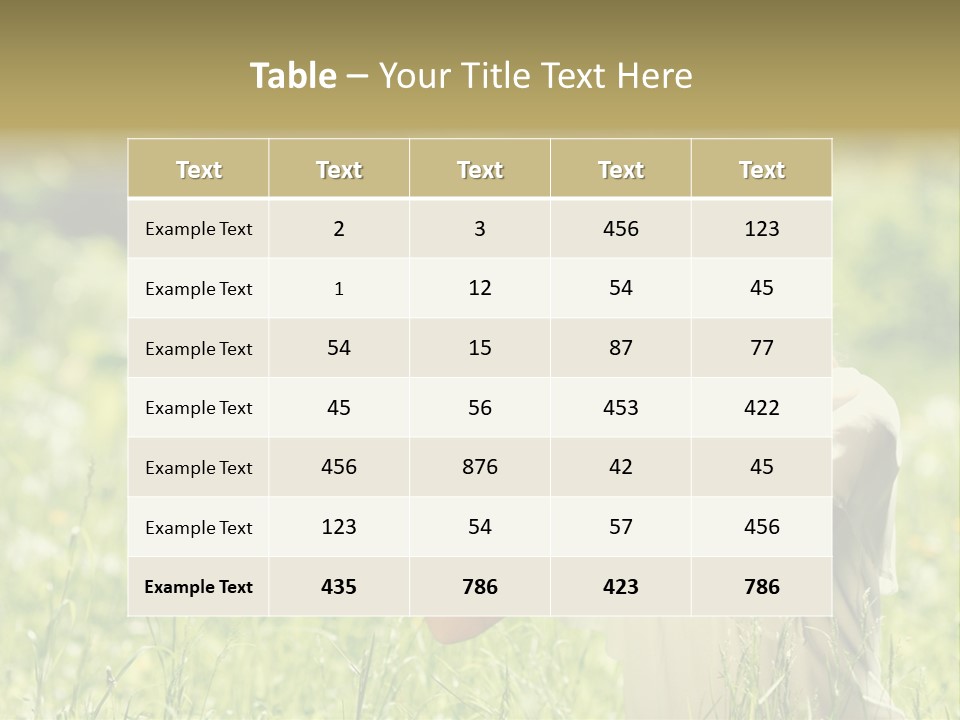 Grass Sunlight Beauty PowerPoint Template