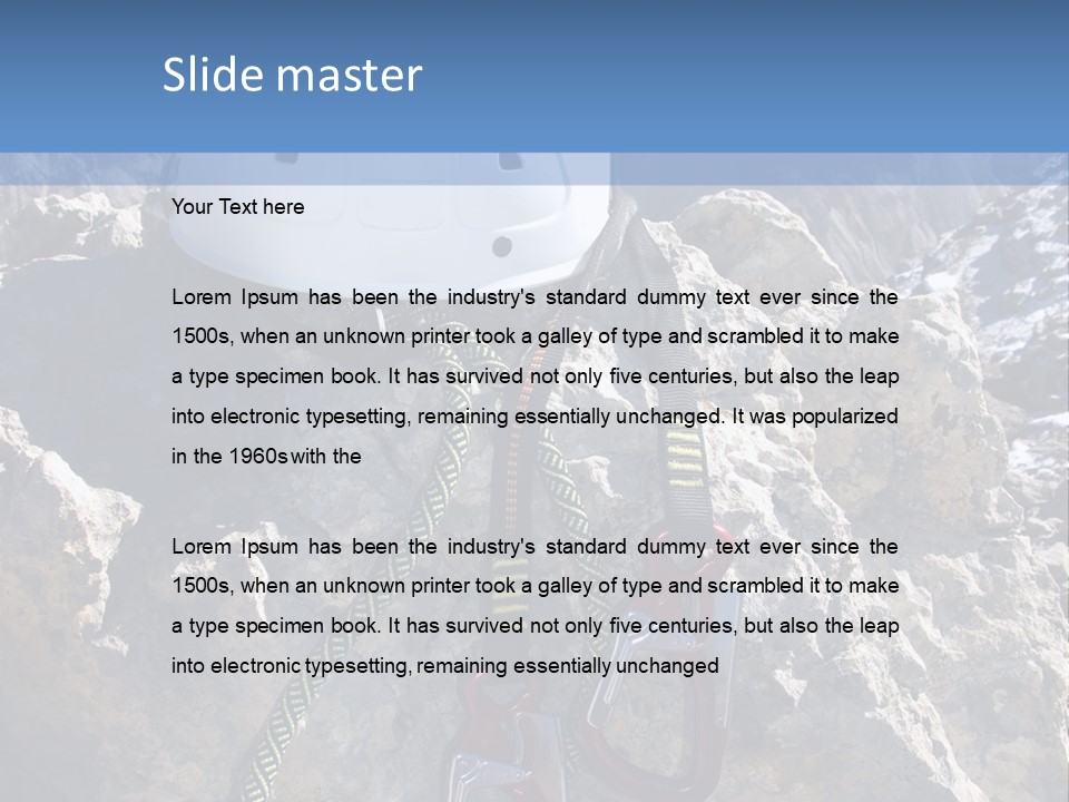 Kletterer Blauer Abenteuer PowerPoint Template