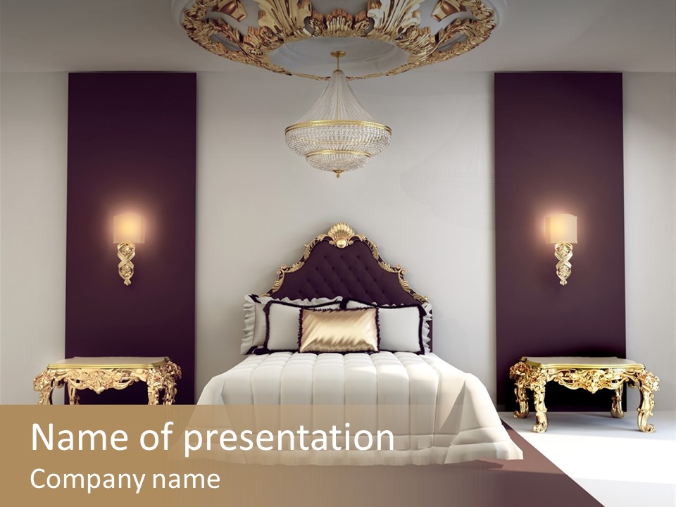 Bedroom Interior Texture Room PowerPoint Template