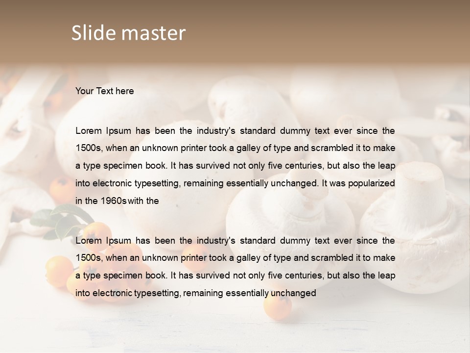 Raw Porcini Lifestyle PowerPoint Template