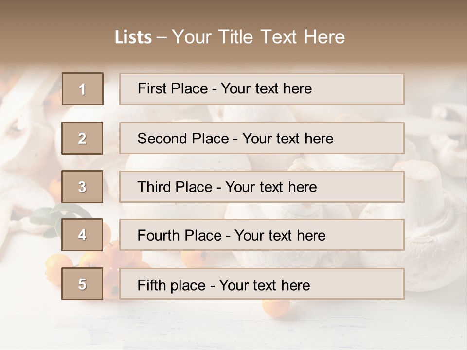 Raw Porcini Lifestyle PowerPoint Template