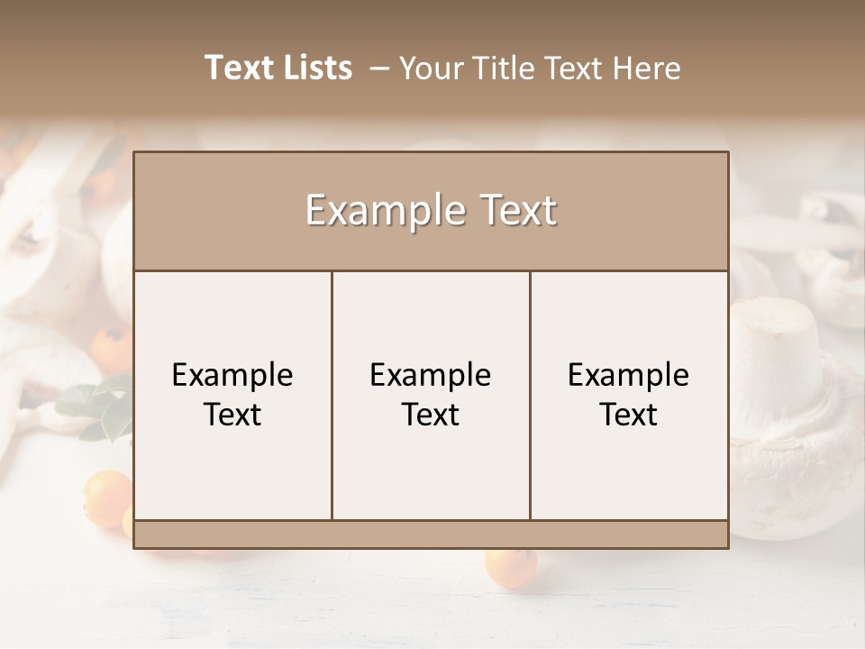 Raw Porcini Lifestyle PowerPoint Template