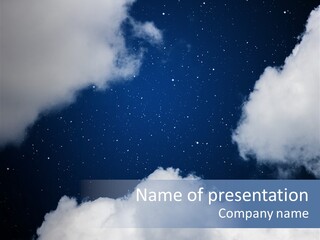 Clouds Space Background Starry PowerPoint Template