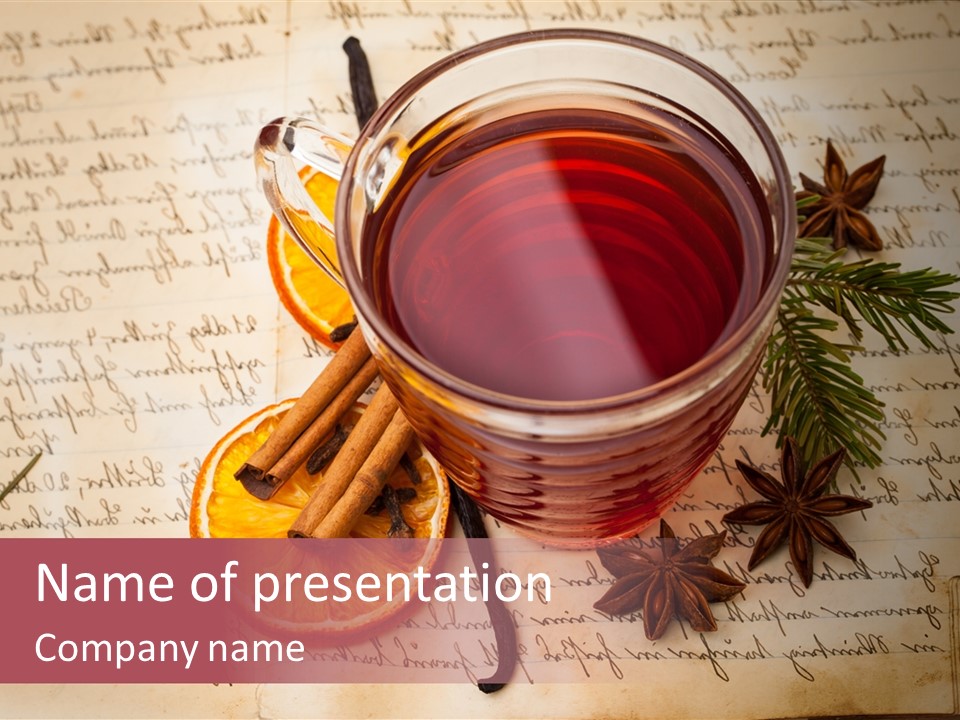 Weihnachtlich Stimmung Glastasse PowerPoint Template