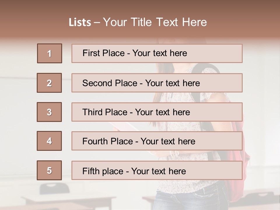 Teen Classroom Person PowerPoint Template