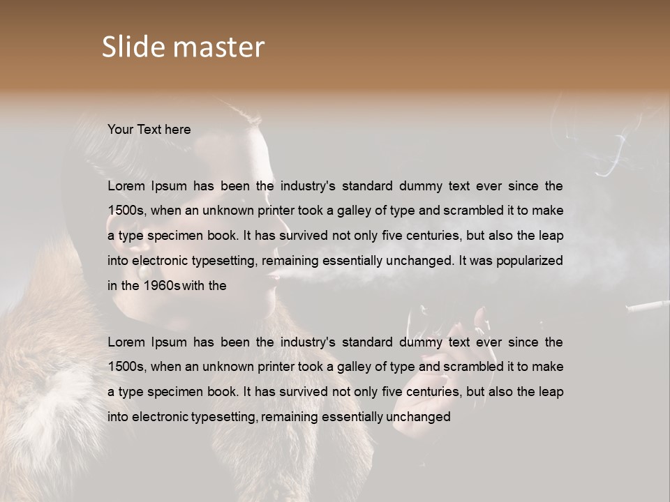 Brunette Vintage Fur PowerPoint Template