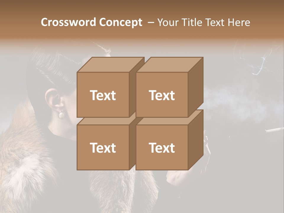 Brunette Vintage Fur PowerPoint Template