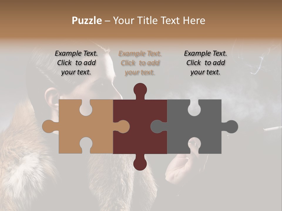 Brunette Vintage Fur PowerPoint Template