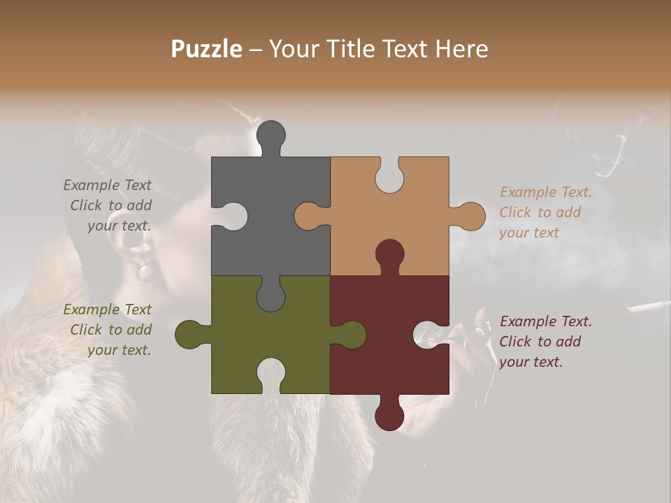 Brunette Vintage Fur PowerPoint Template