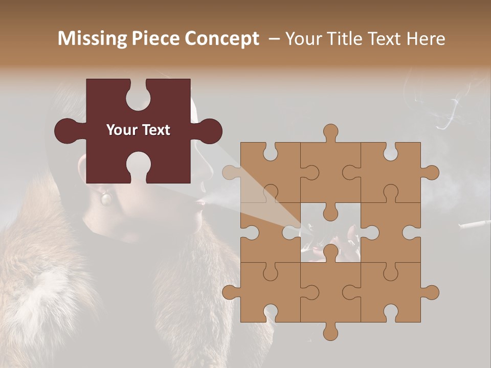 Brunette Vintage Fur PowerPoint Template