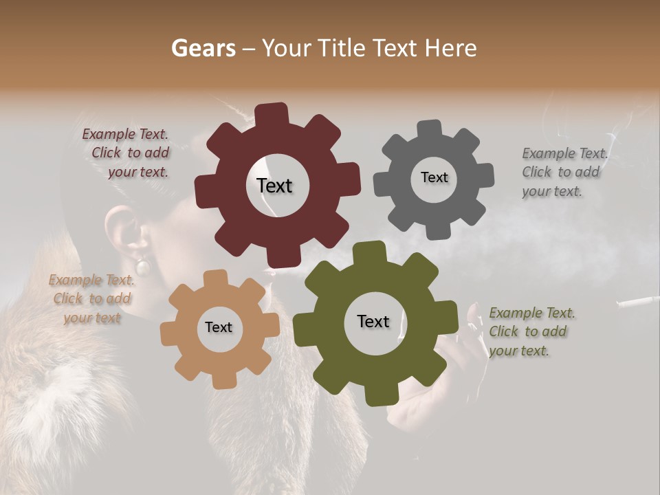 Brunette Vintage Fur PowerPoint Template