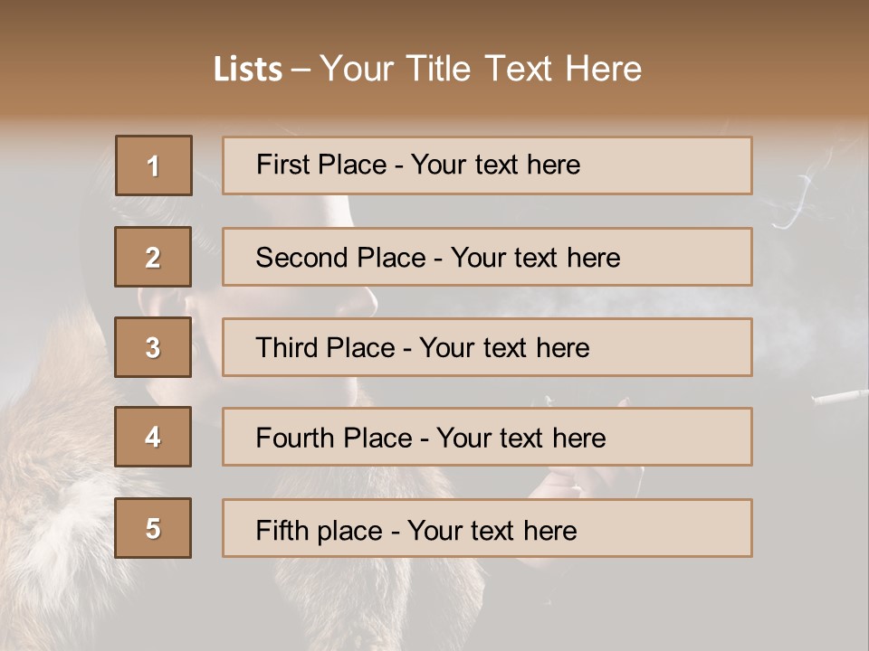 Brunette Vintage Fur PowerPoint Template
