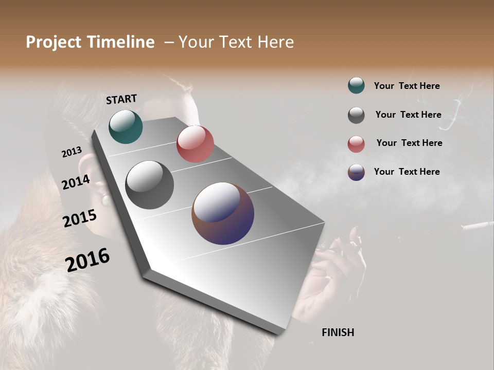 Brunette Vintage Fur PowerPoint Template