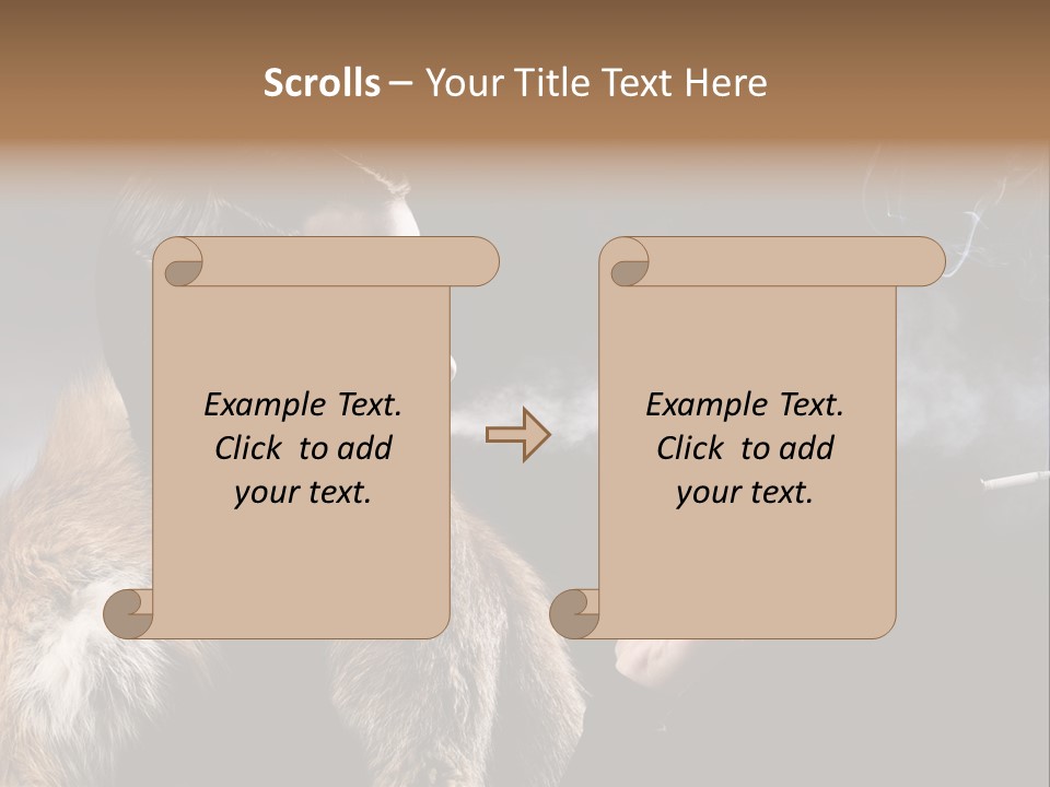 Brunette Vintage Fur PowerPoint Template