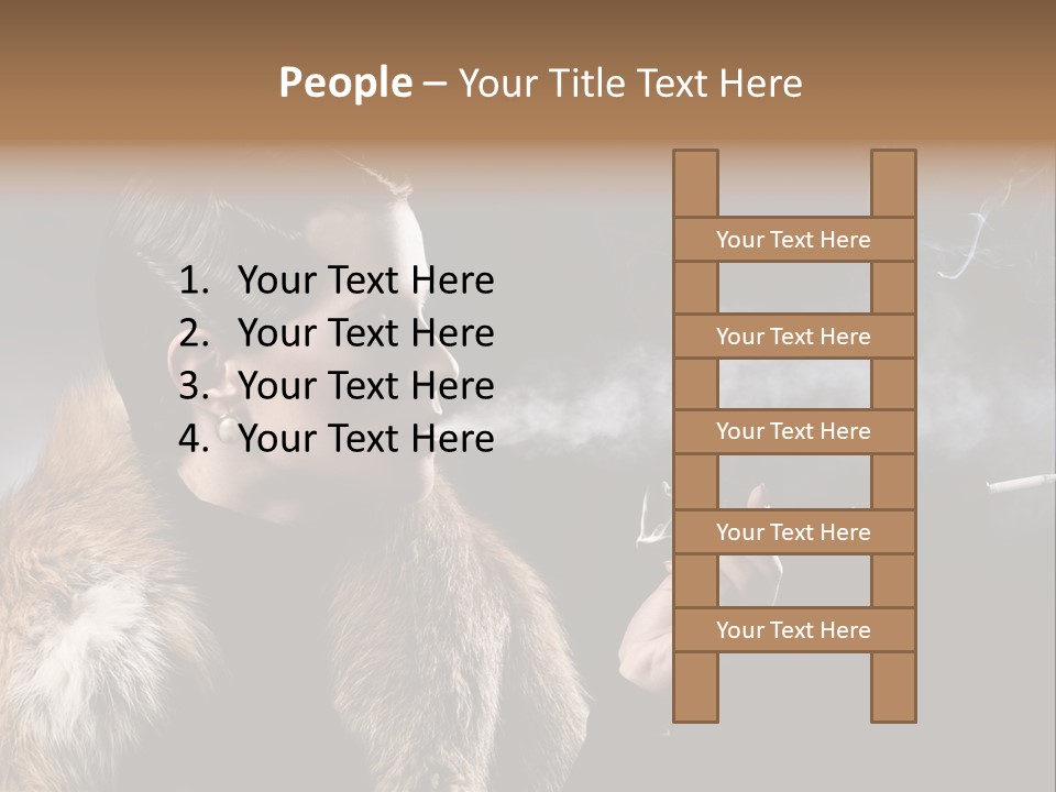 Brunette Vintage Fur PowerPoint Template