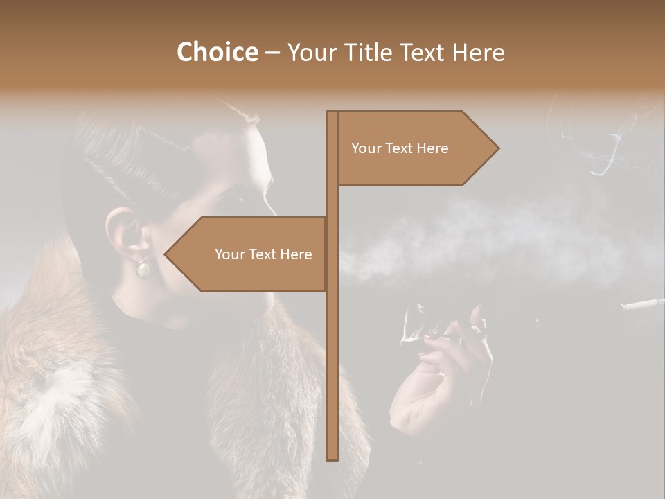 Brunette Vintage Fur PowerPoint Template