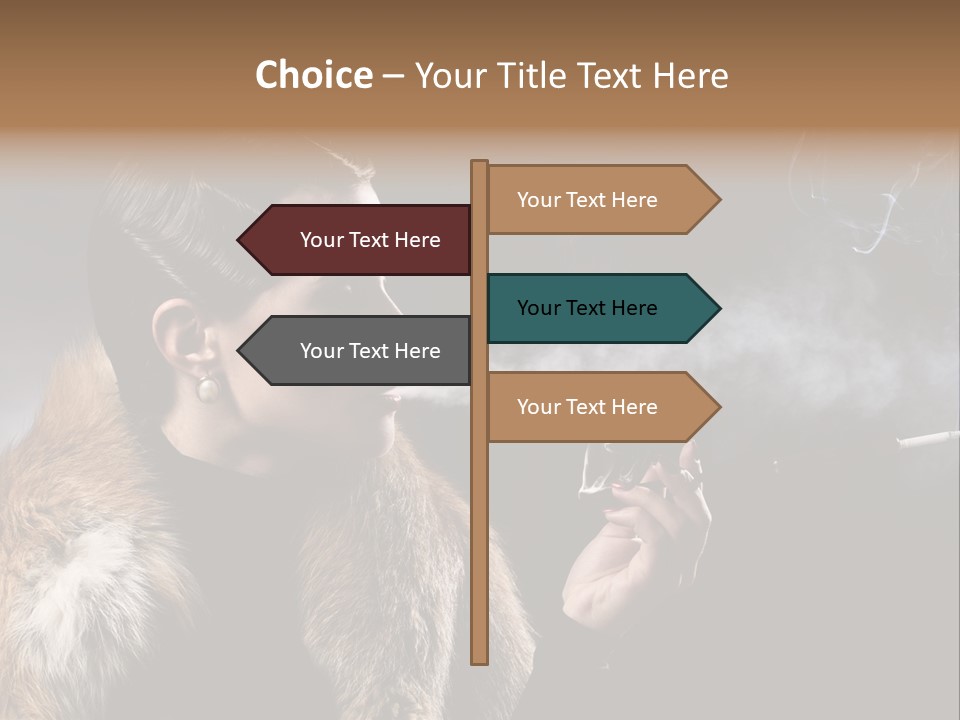 Brunette Vintage Fur PowerPoint Template