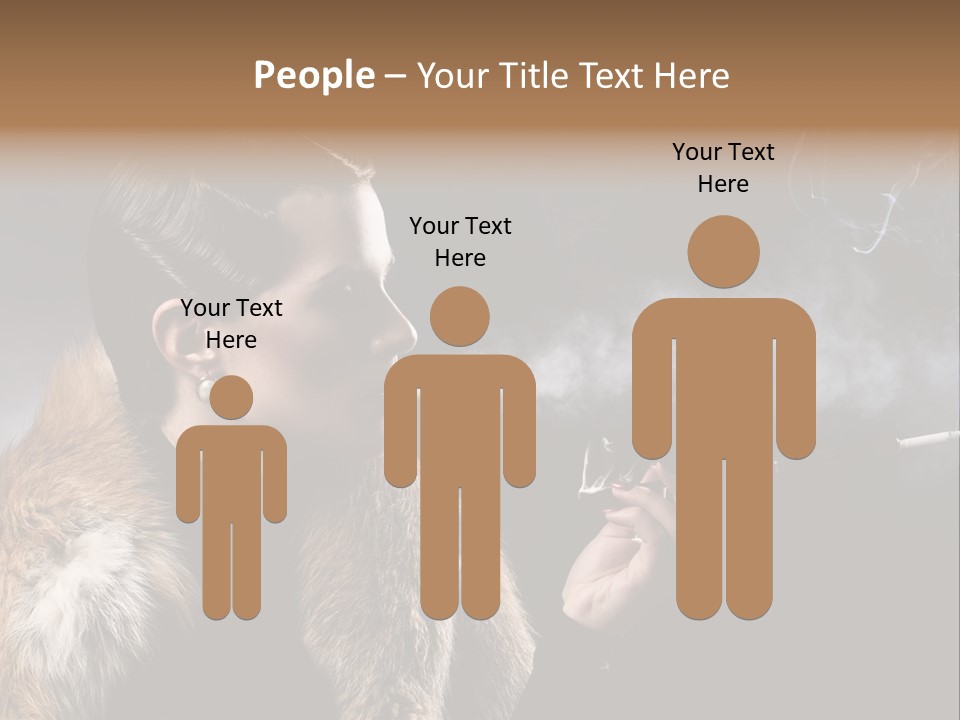 Brunette Vintage Fur PowerPoint Template