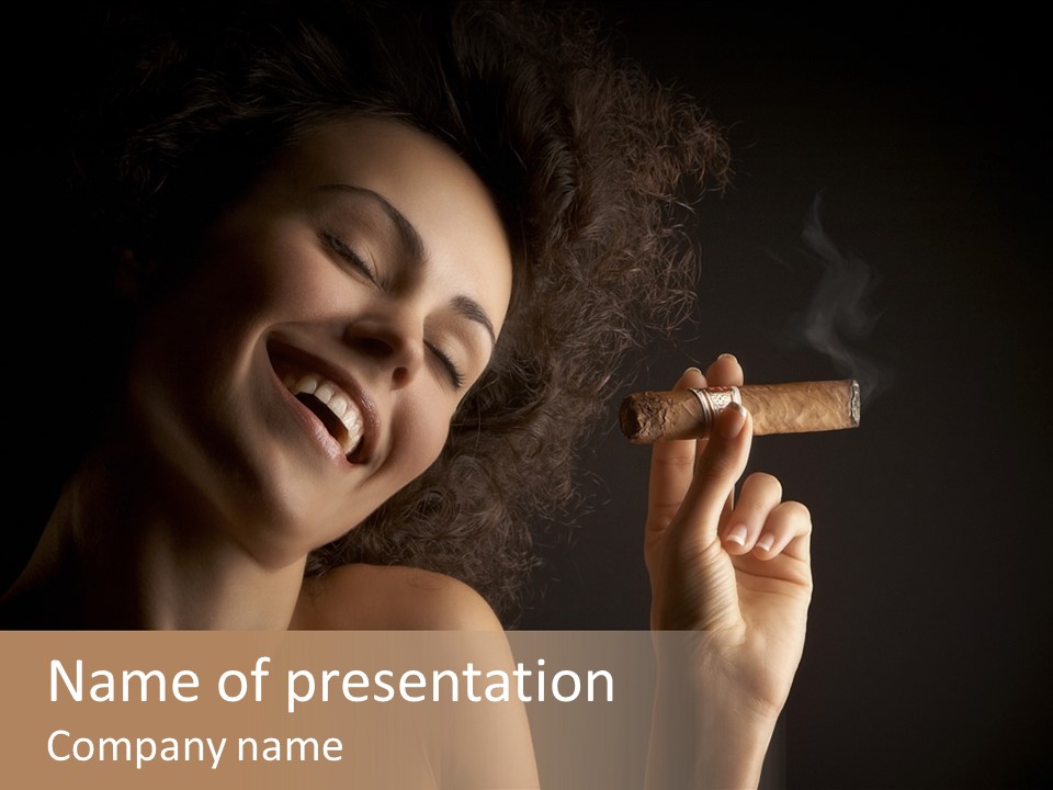 Health Cigarette Pleasure PowerPoint Template
