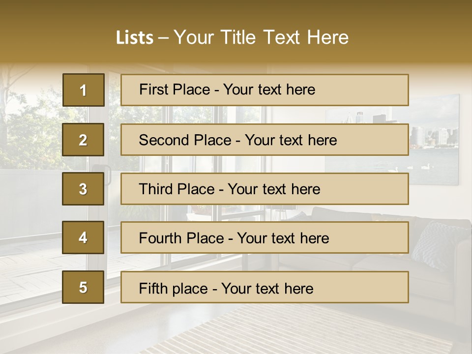 Apartment Decorated Trendy PowerPoint Template